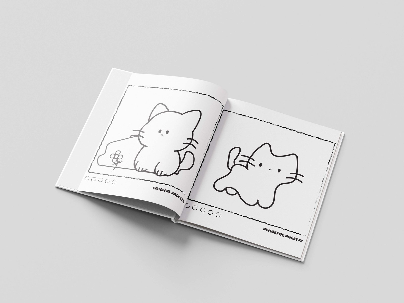 Peaceful Palette cat colouring book, image 2